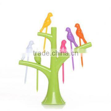 Wholesale Lovely Small Birds Plastic Fruit Fork With ABS Material Manafacturer Zhejiang photo-3