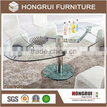 Extention glass table,Function Stainless steel dining table