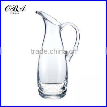 Wholesale Large Water Decanter and Glass / Oblique Mouth Clear Water Decanter With Handle photo-2