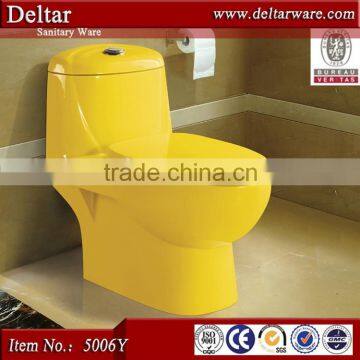 Glaze Smooth Toilet Bowl Color, One Piece Sanitary Ware Ceramic Yellow Toilet, wc Ceramic Color Toilet photo-6