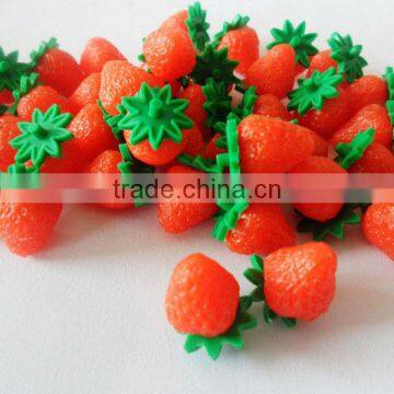 Mini Strawberry Cabochons Kawaii Fruit Cabochon Fake Fruit Dollhouse Miniature Sweets Decoden Cell Phone