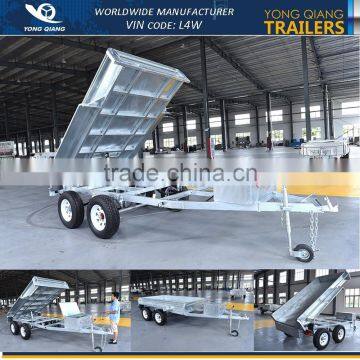 10x6ft Hot Dipped Galvanized Heavy Duty Hydraulic Tipping Tandem Trailer With Steel Cage