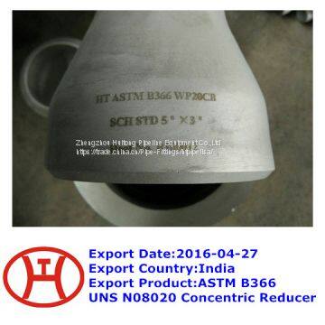 ASTM B366 UNS N08020 Concentric Reducer