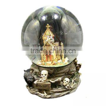 Novelty Halloween Resin Musical Snow Globe