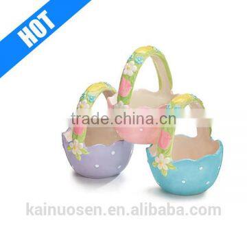 custom set of 3 ceramic Easter egg baket candy dishes