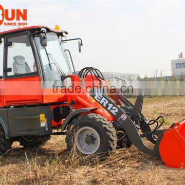 Everun Wheel Loader Moving Type ER12 Mini Front Loader With Adjustable Pallet Forks photo-3