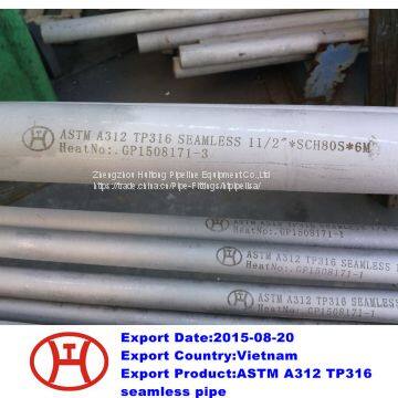 ASTM A312 TP316 stainless steel pipe