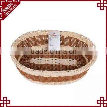 Eco-friendly Supermarket Kitchen Oval Shape Rattan Handmade Weaving Food Knitted Basket photo-5