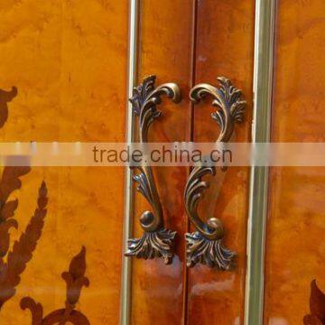 European Style Luxury Decorative Cabinet, Parquet Pattern Solid Wood Cupboard, Nice Carving Living Room Cabinet (BF01-ML046) photo-4