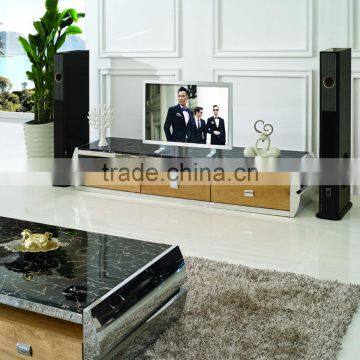 E331 Low Price Modern Glass Top Corner TV Stand photo-2