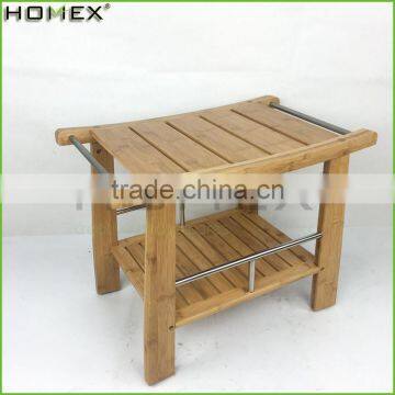 Bamboo Spa Shower Bench with Contoured Seat Homex BSCI/Factory