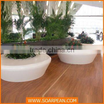 Multifunctional Shopping Mall Fiberglass Stool Chair With Flowerpot photo-3