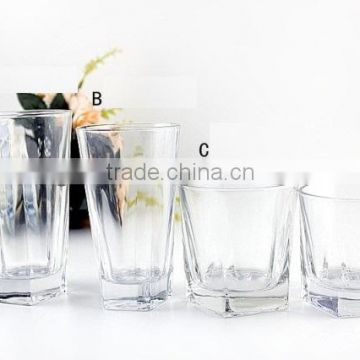 hot selling different size transperant water glass cup