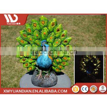 New China Products For Sale Art Work Resin Craft Peacock Solar Home Solar Led Ground Light