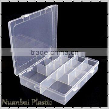 20cm PP 14 slots Clear Plastic Box Storage with dividers