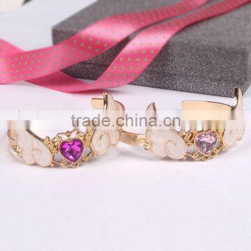 Crystal Heart Angel Wing Cuff Bangle Gold Angel Wing Cuff Bangle