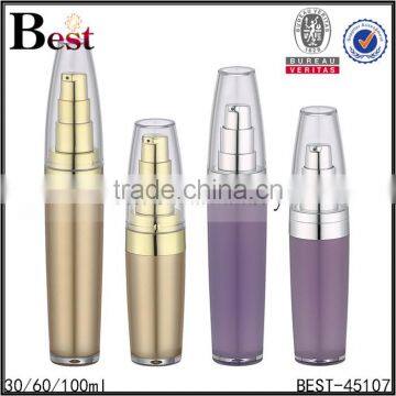 30ml 60ml 100ml  china hot products cosmetic fancy beautiful gold purple airless acrylic lotion bottle with UV pump