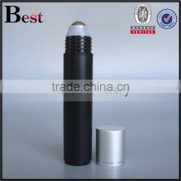 Cosmetic Fragrance Black 35ml Plastic Perfume Bottle Roll on Silver Aluminum Outer Cover Stainless Steel Roller photo-2