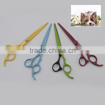 2 Colors Coating Pet Grooming SHEARS Curved or Straight Blades for DOG CAT Hair CUTTING photo-2