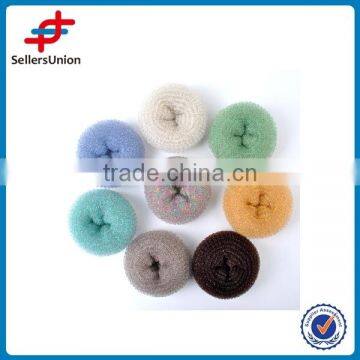 Colorful shining bun hair extension, crochet&cheap hair extension,20G