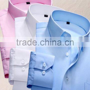 Custom long sleeve shirts wholesale cotton casual square-cut collar plain dyed official shirts for men