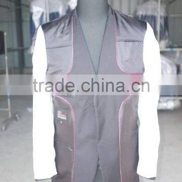 Slim Fit Leather Blazer T/R Black Blue Check Slim Fit Blazers for Men photo-3