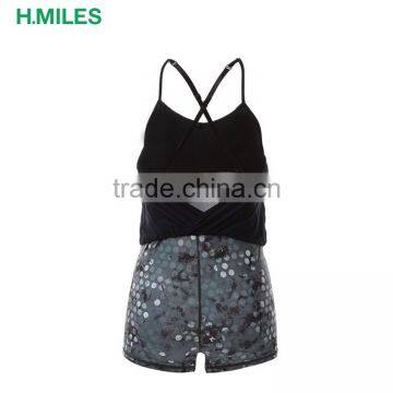 Custom Tank Tops and Short Pants Women Fitness Wear Short Yoga Jumpsuit photo-2