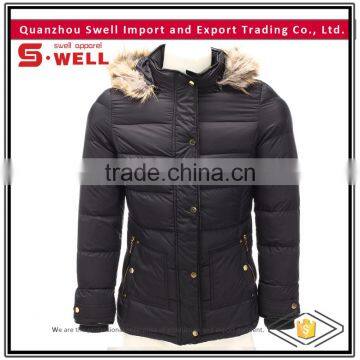 Discount price wholesale custom ladies black quilted jacket