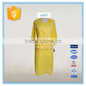 Ladies 2 Pcs Blouse And Skirt Embroidery Suit