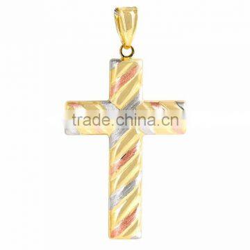 Religious Three Tone plated Cross pendant