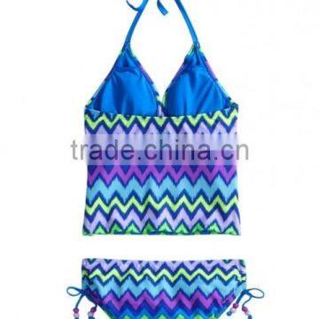 Zig Zag Stripe Tankini Swimsuit