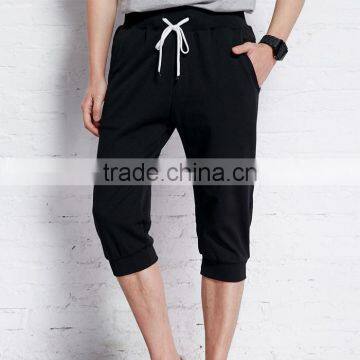 Cheap bulk customzied stylish black plain half pants for men