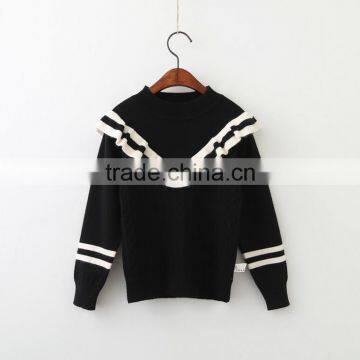 2-7 Years Wholesale 2017 New Fashion Winter Girls Knitted Sweater Ruffles Full Sleeve Pullover Girls Sweaters photo-2
