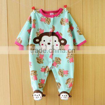 Newborn Baby Spring and Autumn Fleece Long-sleeved Harness Jumpsuit Pure Cotton Clothes photo-4