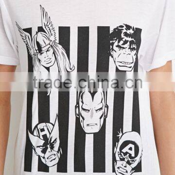 Women Short Sleeve Super-soft Knit Graphic Print T-shirt,wholesale Custom t Shirts photo-2