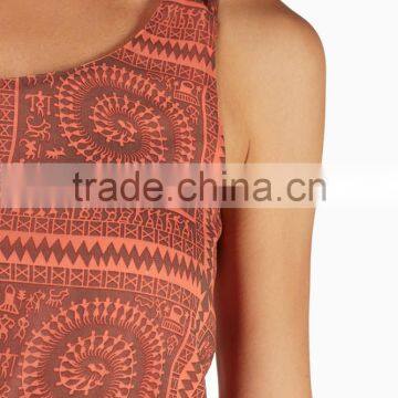 CORAL BROWN TRIBAL PRINT DRESS photo-2