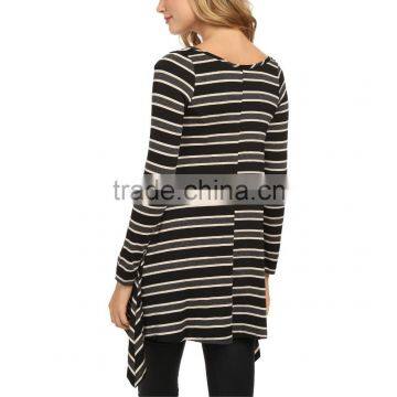 Wholesale Ladies Extra Long Stripe Sweatshirt Long Sleeves Sweatshirt photo-3