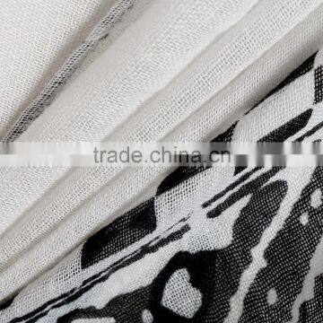 2017 Best Polyester & Cotton Women Long Cardigan Mid-long Style Printed Abstract Pattern White and Black photo-4