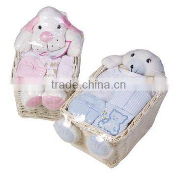 baby 5pcs newborn basket/baby gift box/baby wear/baby clothing