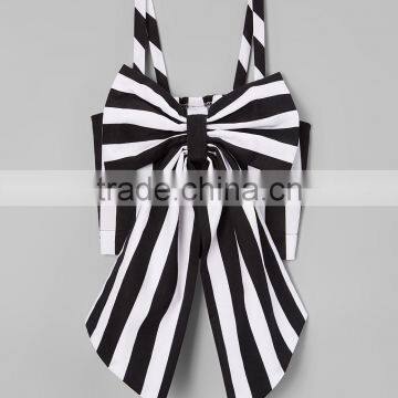 Fashionable Black and White Bow Tank Spaghetti Strap Girl Tops Children Wear GT90428-7