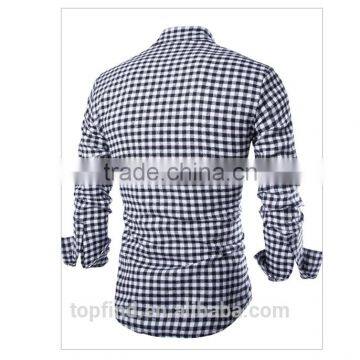 2015 Hottest Sale Plaid Pattern Long Sleeve Indian Fashion Shirt for Men photo-3