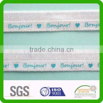 good color fastness and definition silk screen print elastic binding tape