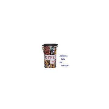 Coffee tin box with plastic lid