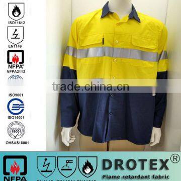 Wholesale High quality OEM services Hi-Vi reflective & Anti-UV fire retardant woven shirts 180gsm