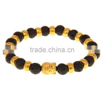 Fashion Buddha black molten rock yoga DIY Bracelet