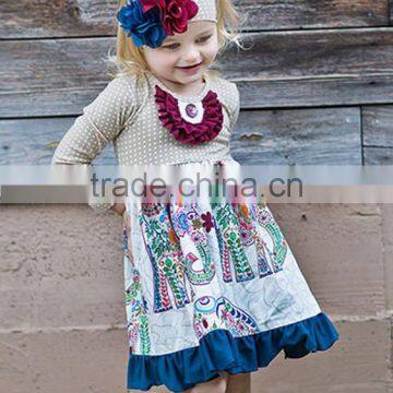 wholesale polka dots printed girls frocks sets