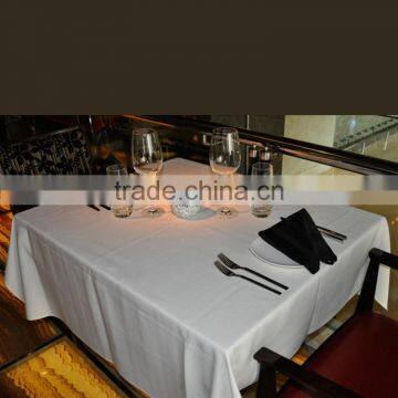 100% polyester snow white water resistant oil proof banquet square table cloth