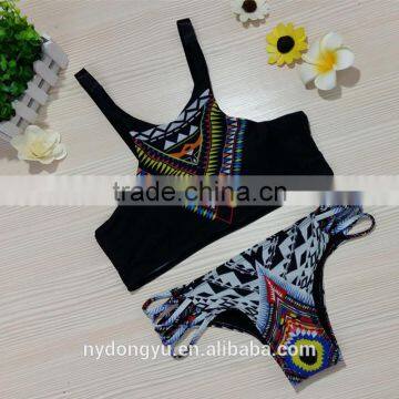 White Lace Halter Printed Swimwear Bikini/yzh Fancy Bikini Swimwear/ Fancy Bikini Set Swimwear Beachwear photo-2