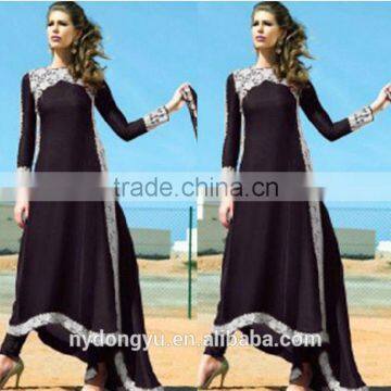 lace muslim dress/qiaoshuf muslim islamic lace fashionable abaya kaftan dresses/fancy dl islamic muslim dress