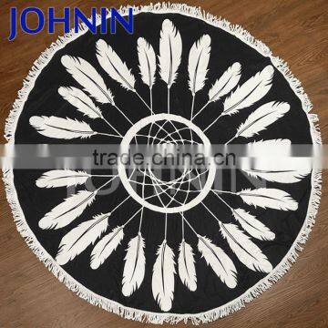 Wholesale 150x150cm women summer cover sunproof Microfiber Round Beach Towel With Tassel Fringe